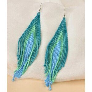 Handmade Boho Beads Tassel Earrings Chandelier Dangle Earrings
